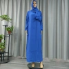 Vestido largo de moda de color sólido musulmán elegante mujer bufanda estilo con capucha vestido largo de algodón túnica modesta todos los días moda casual vestido litúrgico estilo étnico Application Scenario